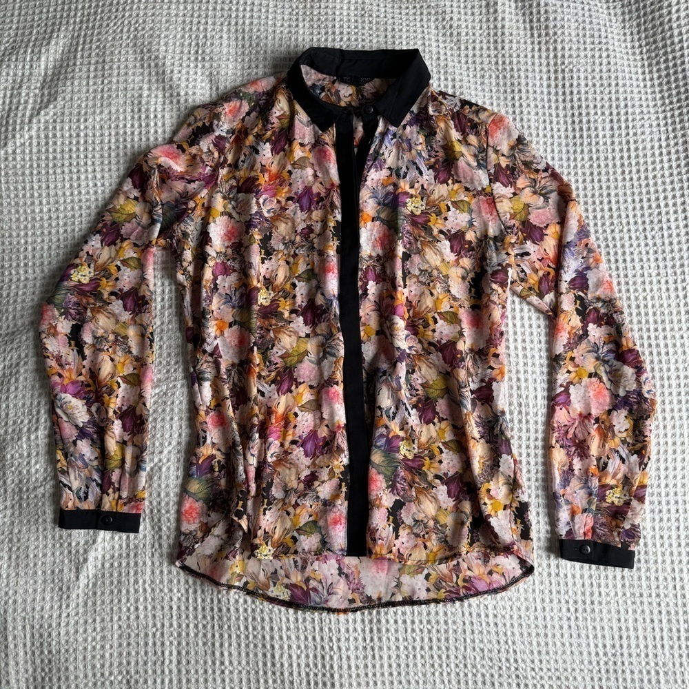 TopShop Floral Multicolor Blouse - Picture 4 of 7